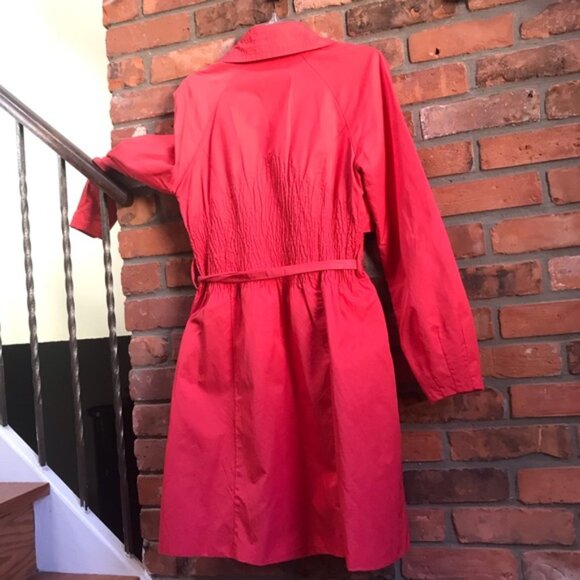 Vero Moda Coral Trench Coat Jacket Fit Flare Belt Pockets Slimming Lined Waist M - Picture 13 of 15